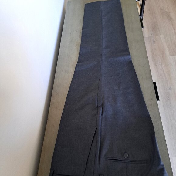 VALENTINO Luxury Men’s Gray Wool Pants Flat Front Dress Trousers IT 56R /40 US - Picture 3 of 15